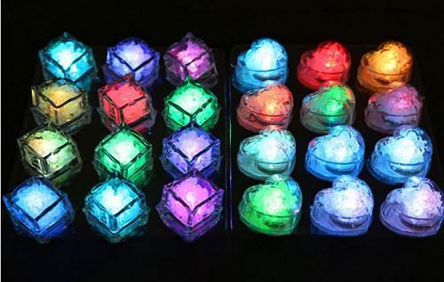 幻想的なイベント用光の演出アイテム「光る氷 レインボー LEDアイスライト キューブ・ハート」 | おもしろグッズ＆アイテムノート