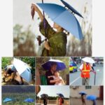 両手がふさがらない☆ 雨の日のスポーツ観戦や野外作業で便利な頭にかぶる傘「アンブレラハット」